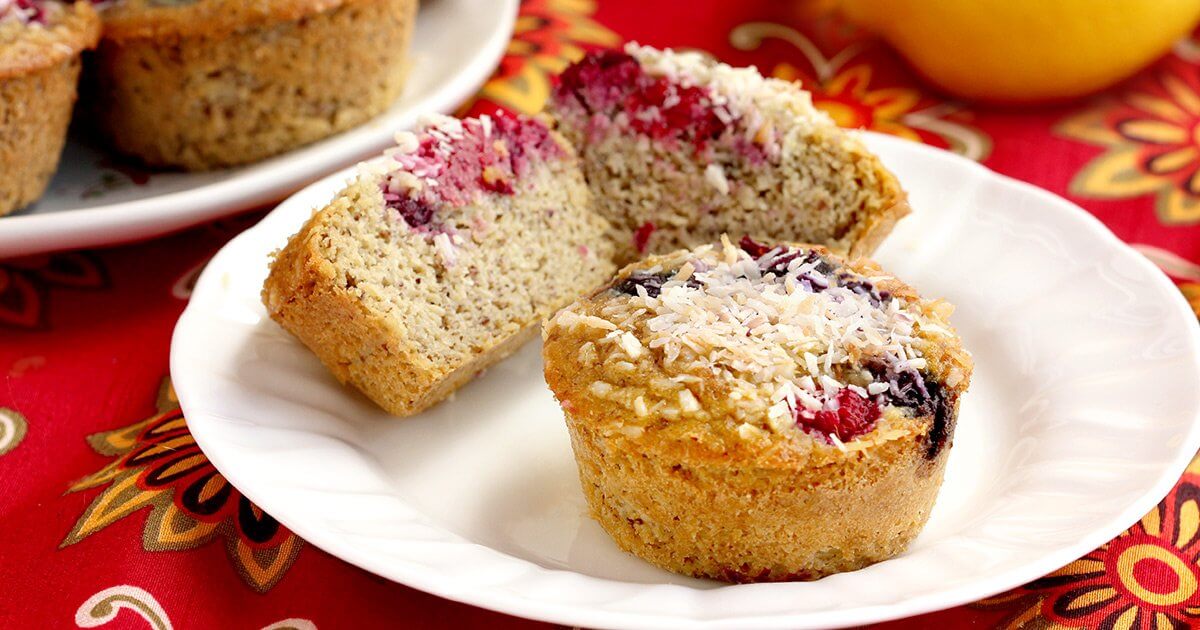 Flourless Lemon Berry Muffins